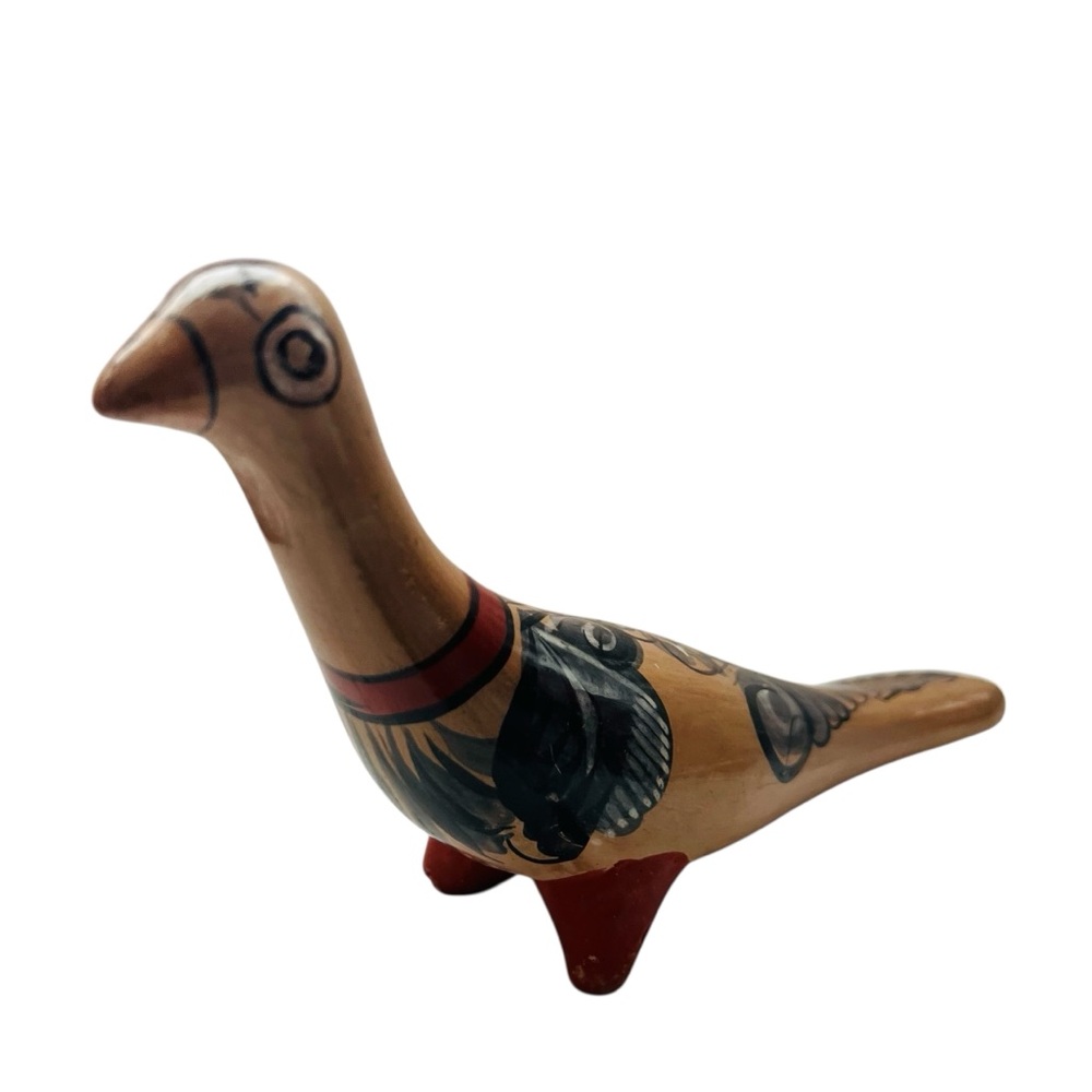 Vintage Tonala Ceramic Mexican Pottery Bird Figurine